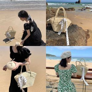 Trawa żeńska wieczorne torby plażowe torba ręcznie robiona tkana żeńska letnia celebrytka wakacje na torebka ramię