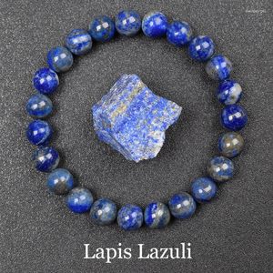 Strand Real 5A Natural Lapis Lazuli Stone Pärlor Armband Homme äkta Blue Lazurite Gem Original Energy Jewelry