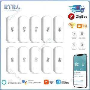 Control Wifi Zigbee 3.0 Temperature And Humidity Sensor Indoor Smart Hygrometer Thermometer Supports Alexa Google Home Tuya Smart Life