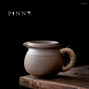 Xícaras de chá pinny 280ml estilo japonês retrô cerâmica grossa cha hai hai cerâmica serviço de serviço resistente ao calor