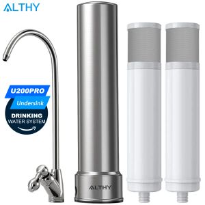 Purifiers Althy U200pro Kitchen under Sink Drinking Water Filter Purifier 5 in 1, Stainless Steel 0.01um Filtration System with Faucet