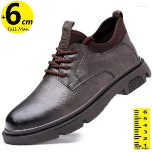 Casual Shoes Business Men Oxford Leather Elevator Lift Sole Man Height Increase Insole 6CM Office Daily Life British