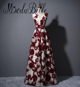 Red Floral Evening Gown Abendkleider 2017 Lace Up Cheap Short Burgundy Prom Dresses Robe Longue Femme Soiree5915977
