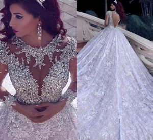 Splendidi abiti da sposa a maniche lunghe saudita arabo saudita in rilievo cattedrale in pizzo taglie forti abiti da sposa Vietidos de no2770556