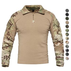 履物の屋外戦術シャツ男性軍事CPカエルQuickDry CS Airsoft Camouflage TShirt Combact Hunting Paintball Gear Uniform