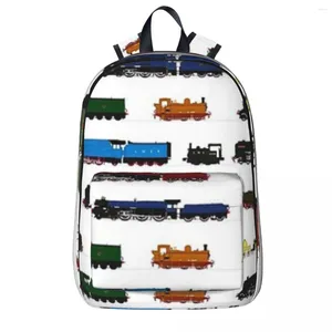 Rucksack ikonische britische Dampfzüge Rucksäcke Jungen Mädchen Bookbag Schülern Schülern Comic Kinder Kinder Rucksack Reise