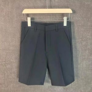 Herr shorts sommar korta byxor män rak passform fast färgdräkt med bred ben blixtlås för avslappnad streetwear stil