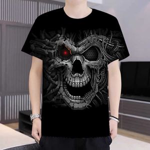 2024 MENS T-shirt męskie Summer Casual T-shirt 3D Printed Street Clothing Wzór czaszki