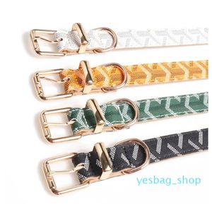 Halsband Zwei Schichten Lederhundkragen Leinen Set Klassiker gedruckter Designer Haustierkragen Leine Weiche Dauerkatze für kleine mittelgroße und große Hunde