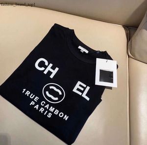 Chanells T-shirt feminino France Roupas da moda Duas letas c letra gráfica casal de algodão redonda de algodão xxxl 4xl Manga curta Chanels camisa 9856