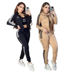 New fashion letters embroidery jogging Suits Women's tracksuits designer casual BRANded zipper jackets Jogger pants women hoodies three Peice set Outfits