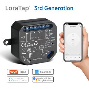 Kontroll Loratap Tuya Smart WiFi Curtain Switch Relydodul för rullluckfönster Glinds Google Home Alexa Voice Control Ny version