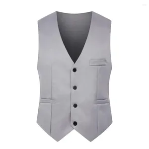 Men's Tank Tops Slim Fit Suit Vests For Men Black Grey Navy Blue Business Casual Male Waistcoat Single Breasted Gilet Homme Formal Jacket