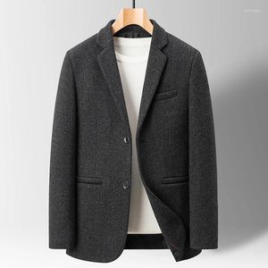 Men's Suits 2024 Arrival Spring Fashion High Quality Wool Thicken Blazer Men Autumn Woolen Jackets Overcoat Plus-size M-4XL