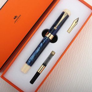 Pens Nowy Jinhao 100 Fountain Pen Galaxy Blue Ink Pen Fine Nib Premium Business Writ