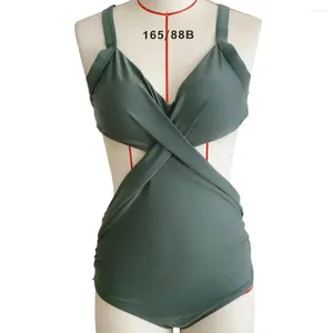 Kvinnors badkläder Kvinnor Monokini Swimsuit Stylish Tummy Control för halter i en baddräkt i ett stycke med hög midja design