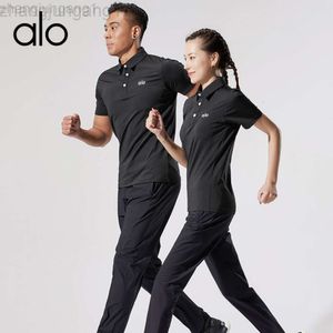 Desginer Alooo Yoga t Shirt Top Clothe Short Man Men Clothing Sleeved T-shirt Polo Mens and Womens Summer Quick Drying Fitness Suit Elastic Gym Training Team Uniform