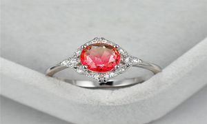 Anéis de casamento Big oval rosa amarelo de zircão de engajamento para mulheres joias arco -íris anel de pedra de cristal feminino PROMECE PRESENTE 3309810