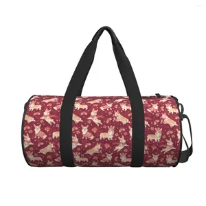 Duffel Bags Weihnachtsgeschenk -Reisetasche Winter Corgis Tiere Urlaub Yoga Fitnessstudio Männer große Kapazität Sport Fitness Bagsoxford Handtaschen Handtaschen