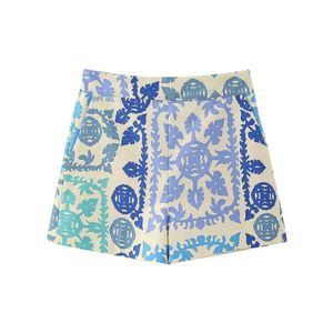 Women's Shorts Womens printed shorts 2023 new clothing pockets modern womens casual bottoms Y240420
