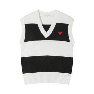 Kamic kamizelki AMIS SWEATER 2024 Spring Nowy dzianinowy sweter pullover top kamizelka bez rękawów kamizelki damskiej odzieży Y2K retro para swobodna jesień streetar