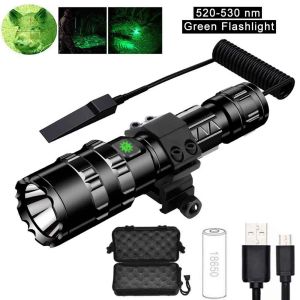 Scopes Tactical Taschenlampe für 20 mm Picatinny Rail 500 m Range USB -LED LED LEISTE LICHT NACHT HUNK