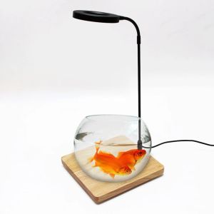 Akvarier USB LED -växtljus 10W Krukväxter Ljus med träskiva USB Landscape Akvarium Fisk Tank Lamp för Garden House Flower Hydropon