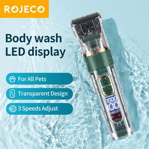 Rojeco Professional Dog Hair Trimmer Rechargeble Pet Clippers Cutting for Puppy Grooming Cat Haircut Electric Shaver 240411