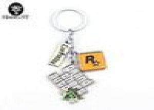 GTA 5 Game KeyChain! Grand Theft Auto 5 -kedja för fans Xbox PC Rockstar Key Ring Holder 4.5cm smycken llaveros9038473