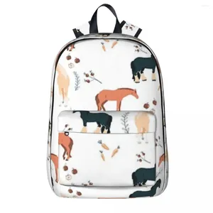 Backpack todos os belos cavalos Backpacks meninos meninas bookbag estudantes bolsas escolares desenho animado crianças rucksack viagens