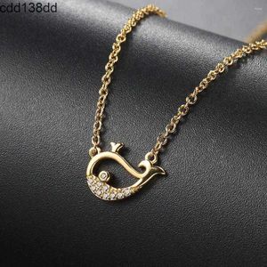 Cute Pendant Necklaces Whale Necklace For Girl Women Cartoon Korean Fashion Micro Inlaid Zircon Choker Chain On The Neck Jewelry Gift Shangpinhat