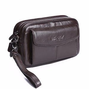 Bolsas 100% genuínas de couro genuíno Bolsas de embreagem Bolsa de embreagem de celular bolsa de bolsa de cigarro bolsa de primeira camada de casca de choque masculino de bolsa prática