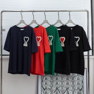 Ny miri t-shirt rund hals spade zhangzi älskar broderade par halva ärmåldern och minskar sport tees pullover tunna kort ärm t-shirt skjortor toppkläder a5