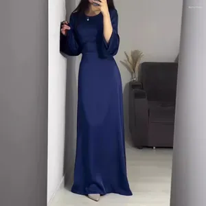 Sıradan Elbiseler Parti Elbise Kadın Eid Müslüman Abaya Musulman Fahsion Silky Dubai Ramazan Abayas Fas Kaftan Kaftan Vestidos Largo