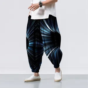 Men's Pants Spring And Summer Visual Rotation Loose Chinese Style Hip Hop Nine Points Trousers Baggy Jogger Sweatpants