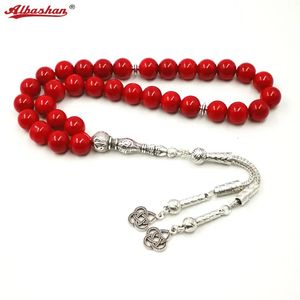 여자 Tasbih 무슬림 레이디 묵주기도 구슬 33 66 99 구슬 레드 스톤 마담 숙녀 보석 240408