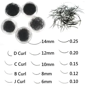 Ciglia false e spessore Rucci 0,10/0,12/0,15/0,20/0,25 mm singoli ciglia nere estensione ciglia eyeusphes Strumenti di trucco j B C D Curl