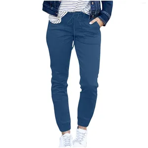 Pantaloni da donna pantaloni da donna alla moda estate tasca slim color tocco solido pantaloni sciolti sciolti pantalon femme