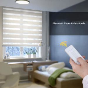 Controle as persianas elétricas de zebra de zebra para o escritório em casa Smart Shades Alexa Google Compatível via Broadlink