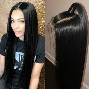 Synthetic Wigs Natural Black 1b# Soft Long Silky Straight Full Lace Wigs with Baby Hair Heat Resistant Glueless Synthetic Lace Front Wigs for Black Women