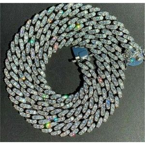 Hip Hop Men Jewelry Solid 925 Silver D Color VVS Moissanite 10.5mm Miami Cuban Link Necklace Pass Diamond Tester