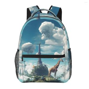 Backpack Giraffe 3D Animal Concept Art Student Unisex Polyester Sport Backpacks Print Fashion School Bags Rucksack