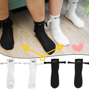 Women Socks 1Pair Handle Sock Magnetic Suction Couple Cartoon Lovely Hand In For Holding Hands U7N7