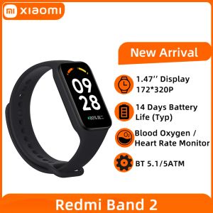Wristbands Global Version Xiaomi Redmi Band 2 Smart Bracelet 1.47" Big Screen Blood Oxygen Heart Rate Bluetooth Mi Band Miband 2 Wristband