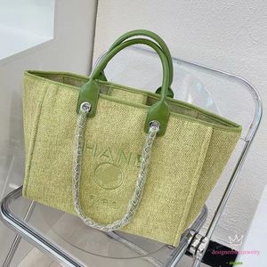 Luxury Tote Bag Womens CC Tote Designer Handväska strandväska för kvinnor Totväskor med kedjeherrens handväskor stora shoppingväska bomullstygpåsar plånbokväska tote