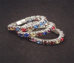 Anello di cristallo a fila singola di moda super economica anello nuziale elastico Rhinestone1821398