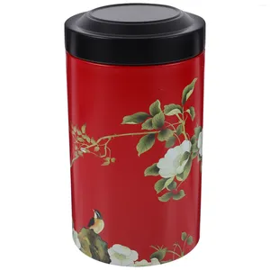 Garrafas de armazenamento Caramba de lata de chá jar de metal chinês plataforma de café jarros de açúcar de açúcar herdeiro bolsa de recipiente solta pode cozinha pequena