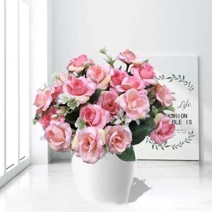 Decorative Flowers European Style Simulated Rose Wedding Bouquet Floral Art Home Decoration Simulation Artificial Plants