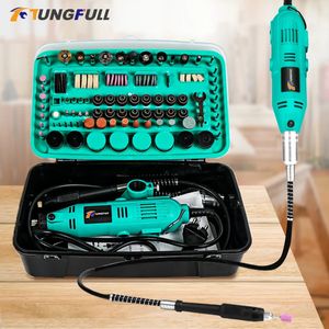 Tungfull Electric Drill Dremel Grinder Mini Polishing Machines With Grinding Accessories Set Electric Rotary Tool Mini Drill 240418