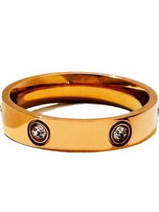 Designer Populära Carter Womens Titanium Steel Ring elegant och stil med diamant inlagd smycken par smidig vanlig icke -blekning